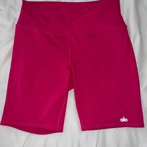 ALO Yoga Pink Bike Shorts for Active Comfort